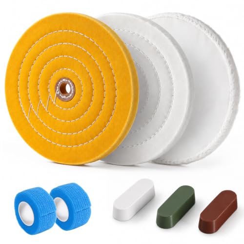 3Pcs 8Inch Buffing Polishing Wheels, Extra Thick for Bench Grinder