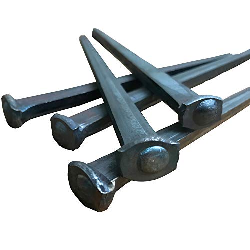 6"- Steel Square Common Rose Head STANDARD-60d - Large Spike Nails (10 Nails)