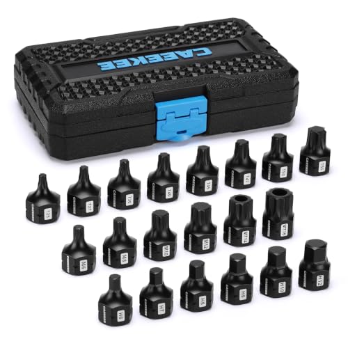 20-Piece 3/8" Drive Outside Hex Nano Impact Bit Socket Set, Master Hex, Torx & Triple Square, S2 Steel, Stubby Design for Tight Spaces