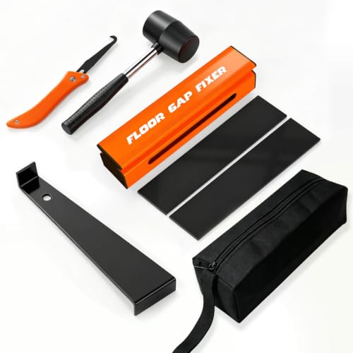 Floor Gap Fixer Tool Kit for Laminate Floors with Storage Bag & Nano Pads Orange