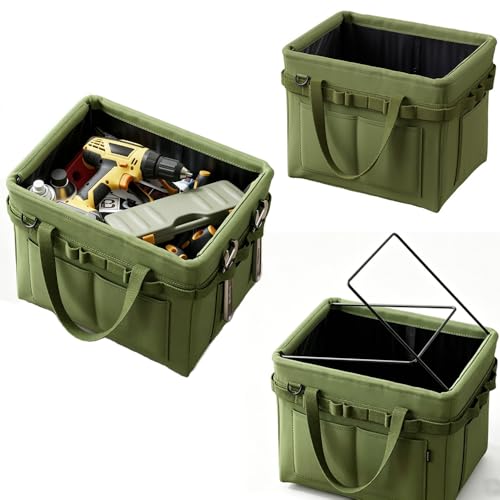 14.5 inch Wide-Mouth Waterproof Tool Bag,Utility Tote Bag Organizer For Mechanic & Electrician Camping Cookware, Gift for Men Him Dad ﻿
