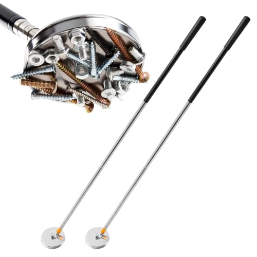 2 Pack 16"-60" Telescoping Magnetic Pickup Tool, 50 lb Pull Capacity, Extendable Magnetic Sweeper for Picking Up Nails, Screws and Metal Debris 2 16"-60"