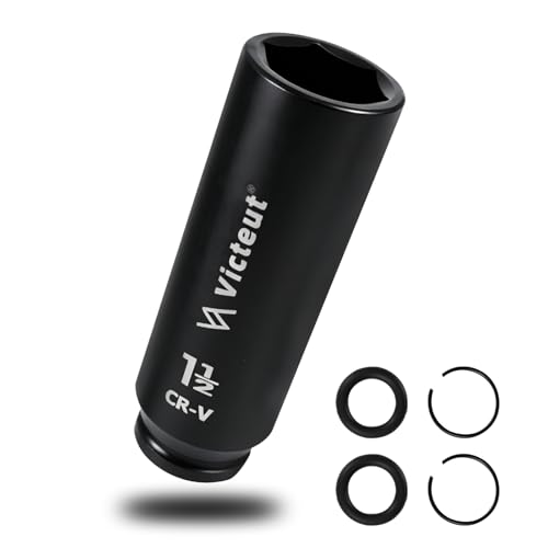 1/2" Drive 1-1/2" Extra Deep Impact Socket，6.3-Inch (160mm) Long，6-Point, Heat Treated Cr-V Alloy Steel, One-Piece Forged, No Torque Loss