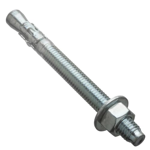 1/2" x 5-1/2" Heavy Duty Wedge Anchor Bolts for Concrete and Brick, Zinc Plated Masonry Anchors for Structural Use, 9 Pack 1/2" x 5-1/2"