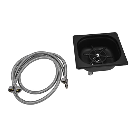 Glass Rinser Stainless Steel Automatic Cup Washer Cleaner for Bar Pub Restaurant Coffee Shop Hotel (Black) Black