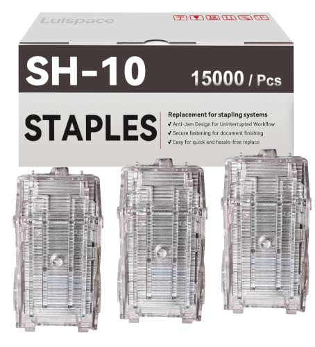 3-Pack SH10 SH-10 Staple Cartridge Compatible with Kyocera 1903JY0000 SH10 SH-10 Staples Cartridges Refills(3 Cartridges x 5,000 Staples Each)