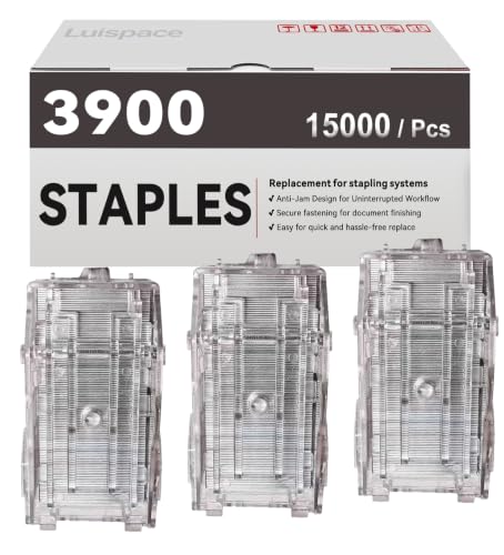 3-Pack 3900 Staple Compatible with Toshiba Staple-3900 Stacker Staples Refills (3 Cartridges x 5,000 Staples Each)