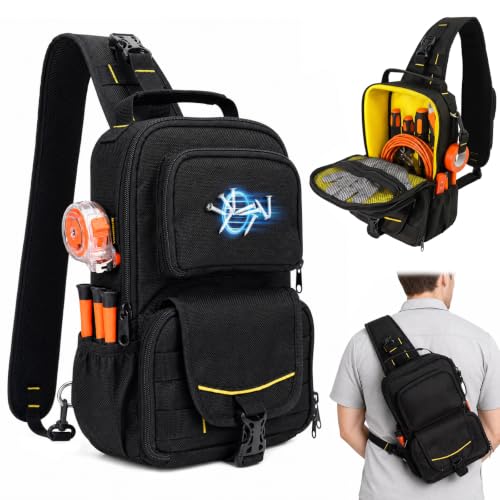 FamilyKit Electrician Tool Bag, Compact HVAC Tool Pouch for Technicians Black