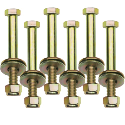 9/16" x 4-1/2" Hex Bolt by Color Galvanization with Nylon Lock nut and Large Washer Assortment Kit,Alloy Steel,Grade 8(6pcs Pack), 3" Wide Trailer Leaf Spring Bolt Kits,By metalsuberg G8 9/16" x 4-1/2"(6 pack) 6