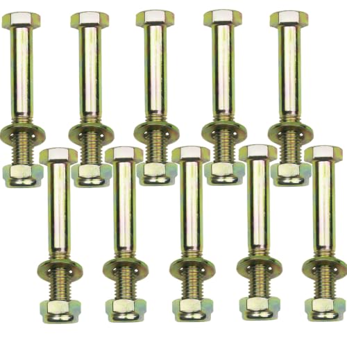 M12 x 80mm Hex Head Bolt and Nylon Lock nut Flat Washer Assortment Kit by Color Galvanization,Alloy Steel,Grade 8.8.(10pcs Pack) by Metalsuberg M12 x 80 mm 10
