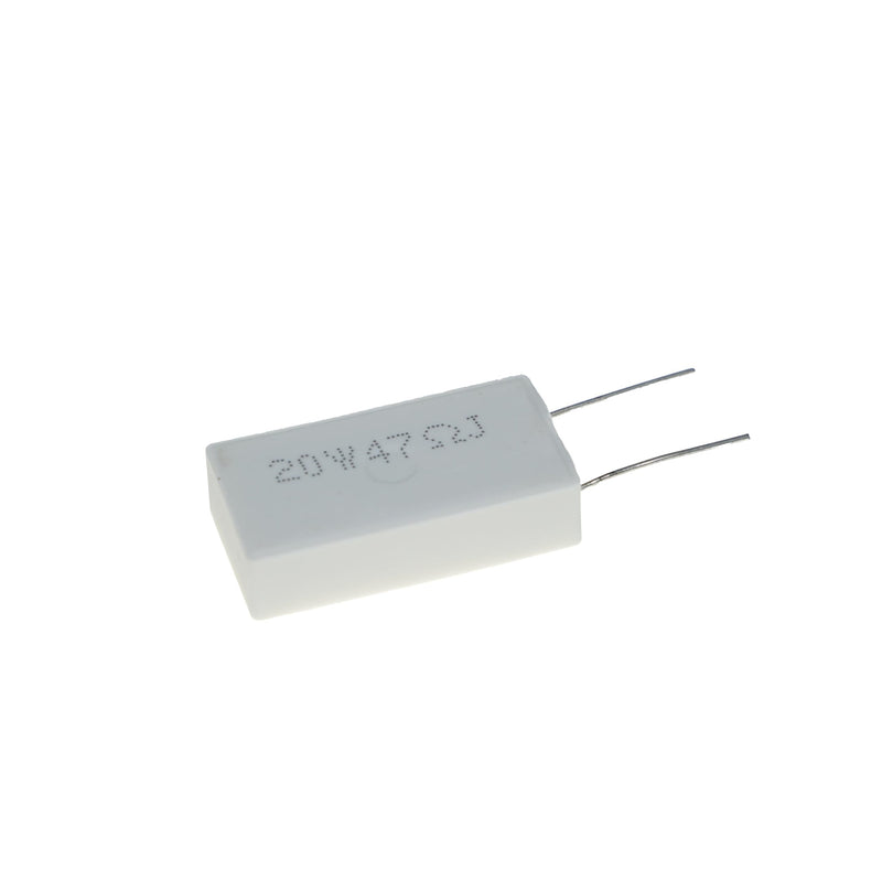 5pcs 20W 47 Ohm Vertical Cement Resistor | 20 Watt RX27-5 SMQ Fixed Resistor with Cement Core and Porcelain Housing