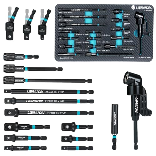 LIBRATON 17PCS Impact Socket Adapter Set, 1/4 3/8 1/2 Square Drive