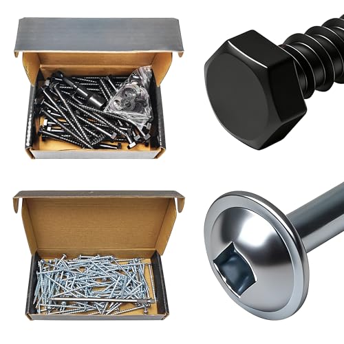 Mywish 1/4" x 3" Hex Head Lag Bolts & 100Pcs Pocket Hole Screws 2-1/2 Inch, Wood Screws #8 x 2-1/2", Self Tapping Pocket Screws, 150MM Pocket Hole Drill Bit, Heavy Duty Lag Screws with Washers