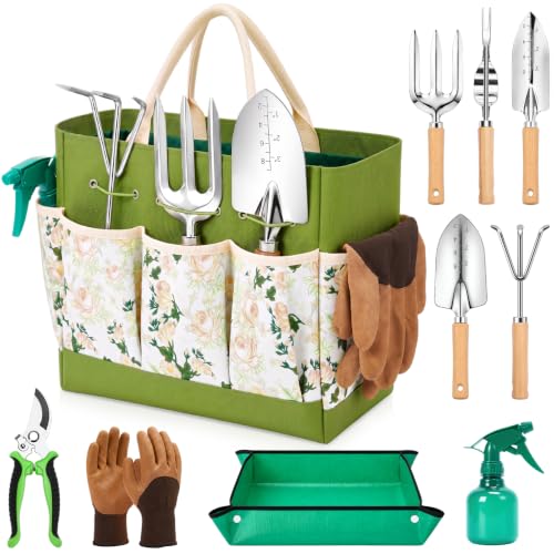 10-Piece Garden Tools Set, Watering Can & Mat, Gardening Gifts