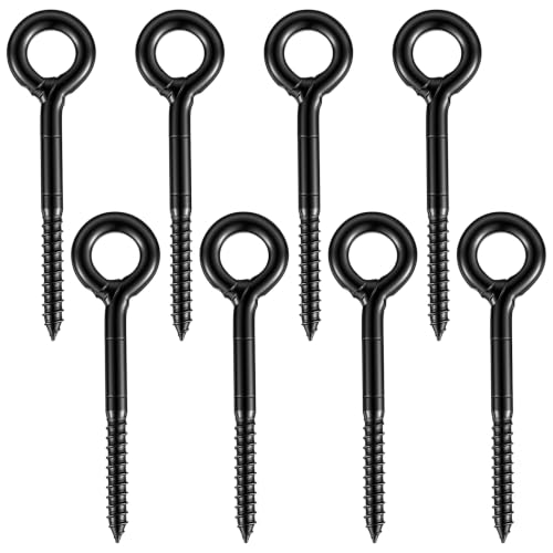 Hicarer 8 Pack Black Eye Bolts 900 lbs, 7 in Self Tapping Screw Hooks