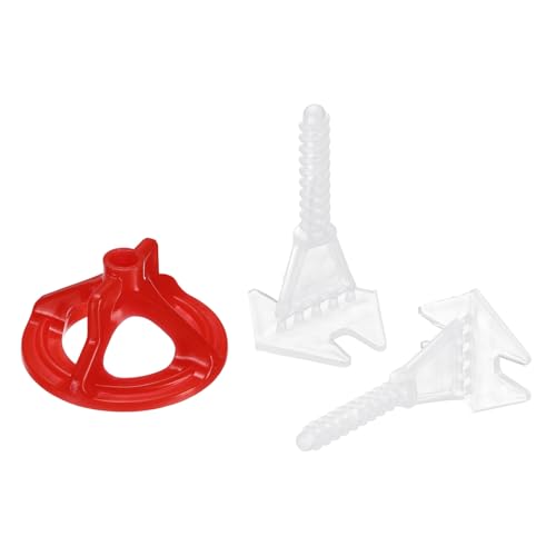 PATIKIL 1 Set Tile Leveling System Clips, 1/8"- 700 Pcs Spiral Base Spacers + 100 Pcs Caps for Wall/Floor Ceramic Tile and Stone Installation Effortless Install Precision, White Red