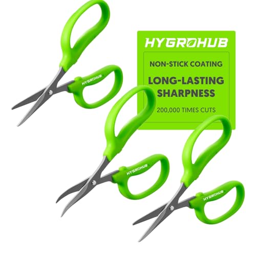 3pcs Garden Scissors Small Pruning Shears Gardening Snips Non-Stick Coating Sharp Steel Blade for Precise Cutters Bonsai Trimmer for Plants Flower Herb