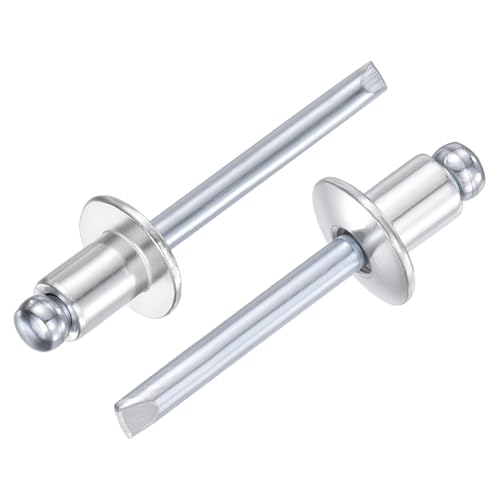 1/4" x3/8" Aluminum Blind Rivet Carbon Steel Mandrel 250Pcs Silver 1/4"x3/8" 250