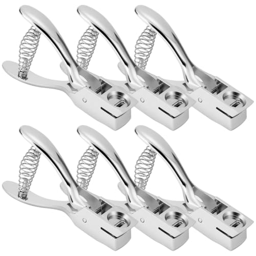 6 Pack Badge Slot Punch for ID Cards, All Metal Handheld, 15x3mm