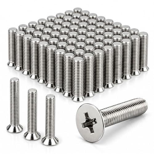 Blulu 100 Pcs 1/4"-20 x 1-1/2" Hurricane Shutter Fasteners, Sliver 1/4"-20 x 1-1/2"