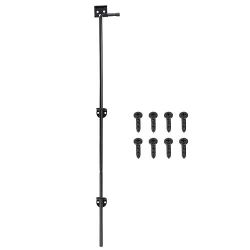 Heavy Duty Gate Anchor Cane Bolt –1 Pcs 36 (3x12) Inch Drop Rod Stake for Wooden Fences Gates – Prevent Swinging & Sagging – for Gate Drop Rod, Steel, Black 1