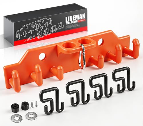 Lineman Tool Board, Bucket Truck Tool Organizer with 2" & 3" Aerial Bucket Hooks, Heavy Duty Weatherproof Lineman Bucket Organizer, 720 lbs Load Capacity for Line Work Tools