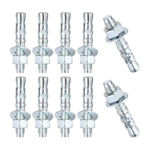 1/2"x3" Wedge Bolt 10 Pack Carbon Steel Zinc Plated 1/2"x3"