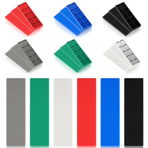 Nuanchu 300 Pcs 3/64"-15/64" (1-6mm) Plastic Glazing Blocks, Flat Shims