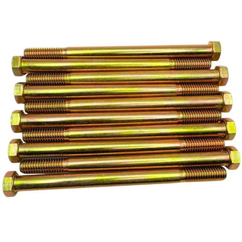 7/16"-14 x 6 Grade 8 Bolts (10-Pack) – Heavy-Duty Hex Bolts – High-Strength SAE J429 Anti-Vibration 6.0" Coarse Thread Bolts 10 Bolts Only