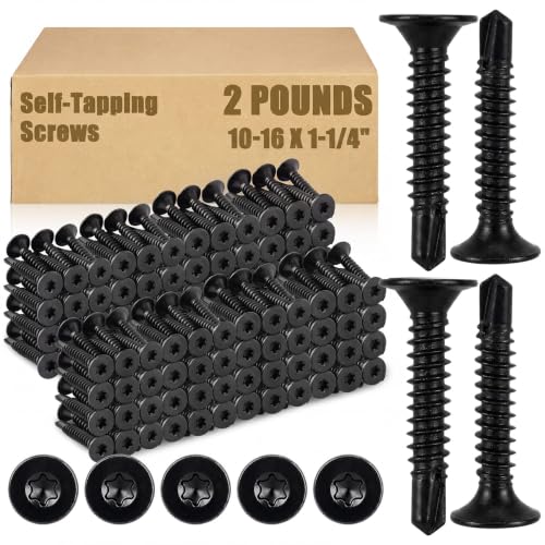 Yaocom #10-16 x 1-1/4 Wood to Metal Self Drilling Screws, 2 lb Box 716