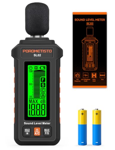 POROMETISTO A/C-rated sound level meter 30–130 dB for home & office | Noise level meter for environmental monitoring, machine testing & occupational safety. Precise sound measurement from 30–130 dB.