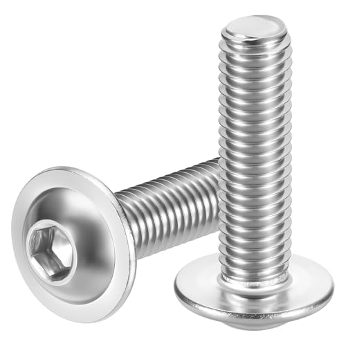 60pcs M8-1.25x30mm 304 SS Flanged Button Head Socket Cap Screws M8-1.25x30 60