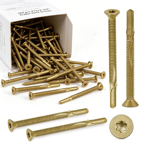 100 PCS #14 x 2-3/4" Trailer Deck Screws Star Drive Self Tapping