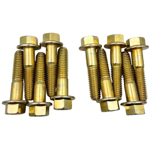 7/16"-14 x 2 Grade 8 Flange Bolts (10-Pack) – Heavy-Duty Hex Flange Bolts – High-Strength SAE J429 2.0" UNC Coarse Thread Bolts 10 Bolts Only