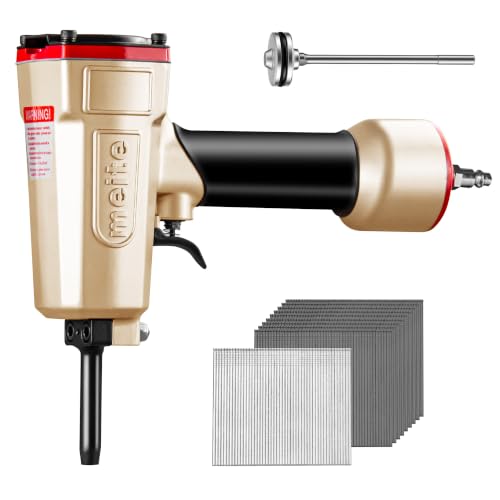 meite NP45 Pneumatic Nail Remover with Spare Piston Driver and 2-1/2 Inch 16 Gauge Finish Nails, Heavy Duty Denailer Air Punch Nail Gun and Galvanized Small Head Collated Nails, 500PCS