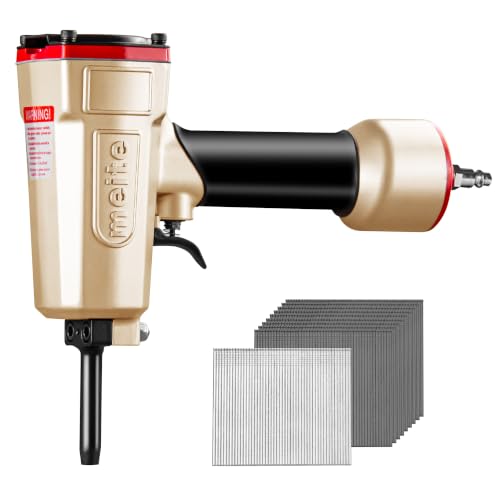 meite NP45 Pneumatic Nail Remover with 2-1/2 Inch 16GA Finish Nails, Professional Heavy Duty Air Punch Nailer Denailer Gun and Galvanized Small Head Collated Nails, 500PCS