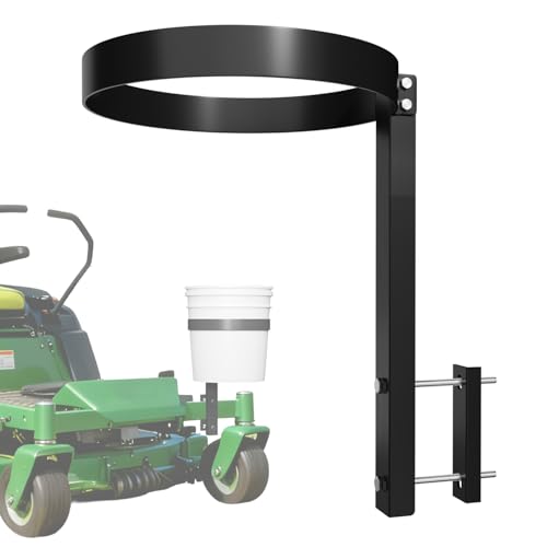 5 Gallon Trash Bucket Holder, for Zero Turn Mowers, Black Heavy-Duty Steel