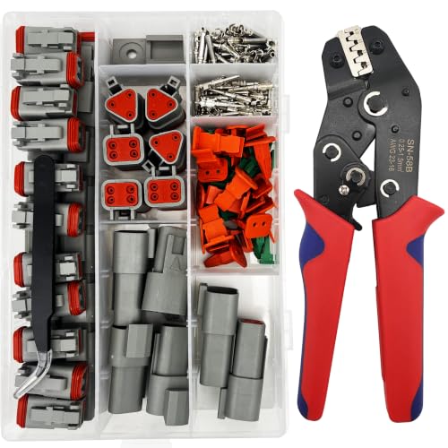 2/3/4 Pin Deutsch Connector Kit 18 Set Waterproof DT Connector with Crimper 2-3-4pin/18kit With Crimper