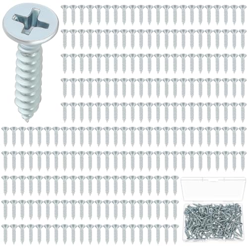 LEIFIDE 1000#6 x 1/2" Flat Head Wood Phillips Screws, Zinc-Plated Iron #6 x 1/2"