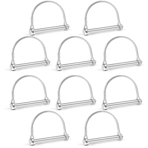 Hicarer 10 Pack 1/4" X 1.97"（6.3mm X 50mm） Safety Coupler Pins, Trailer Coupler Pin, 316 Stainless Steel Trailers Hitch Pin Heavy Duty Trailer Latch Pins with Wire Retainer for Boat Farm Equipment 1/4" X 1.97"（6.3mm X 50mm）
