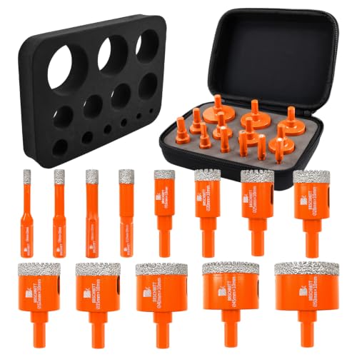 Diamond Hole Saw Kit 13pcs Tile Drill Bits Set 1/4"-2" 13pcs Drill Bit Set 13