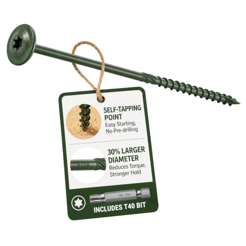 #17 x 10.2 Inch Structural Wood Screws,5/16 Heavy Duty Timber Screws, 25PCS #17 x 10.2" 25