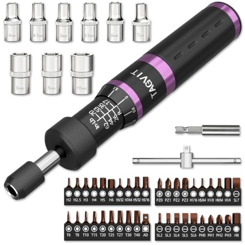 1/4" Torque Screwdriver Set, 8-70in-lb Torque Screwdriver Kit