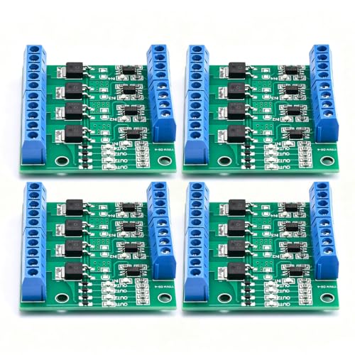 4pcs Mosfet PCB PWM 4 Channel PLC Amplifier Mosfet Module, PLC Amplifier PCB Driver Module PCB Module Driver 3-20V to 3.7-27VDC, PWM Mosfe t Modu l for Multi-Channel Motor