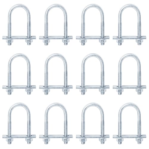12 PCS Round U-Bolt Fits 1" EMT Conduit, 5/16" x 1-3/16" x 2-7/8" 5/16"-18 x 1-3/16" x 2-7/8"