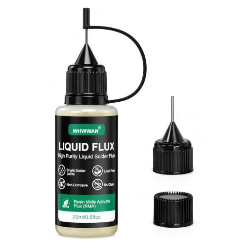 Flux Soldering 20 ml, Soldering Flux, No-Clean Soldering Paste Flux | Non-lead-free flux, for PCB, SMD, BGA electronic components, repairs (with 2 conical nozzles)