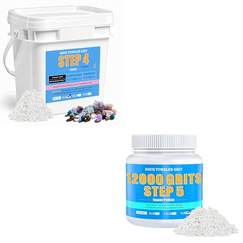 5LB Rock Tumbler Grit Step 4 Refill – 1200-Grit Aluminum Oxide Polish & 12000 Grit Aluminum Oxide Rock Tumbler Polish