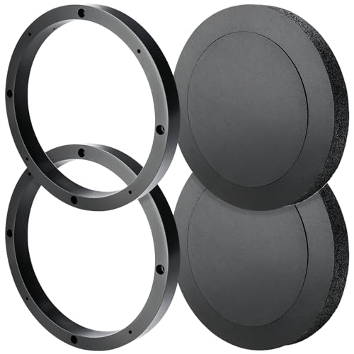 6.5 Solid Speaker Spacer with Foam Ring Adapter Self-Adhesive,Universal Door Speaker Mounts Bracket Easy Installation