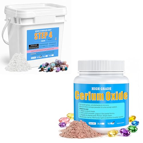 5LB Rock Tumbler Grit Step 4 Refill – 1200-Grit Aluminum Oxide Polish & Red Cerium Oxide Final Polishing Grits