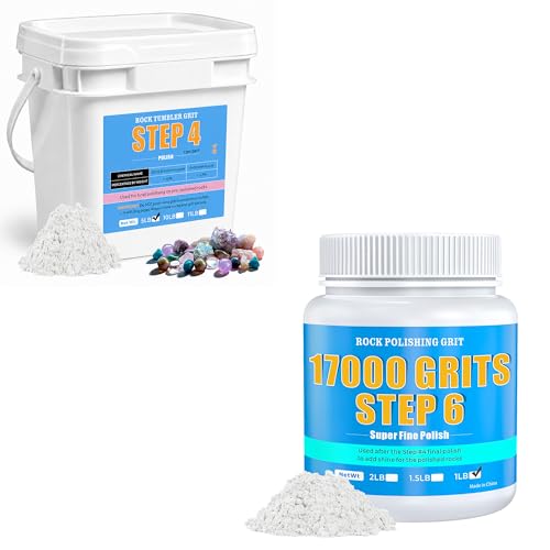5LB Rock Tumbler Grit Step 4 Refill – 1200-Grit Aluminum Oxide Polish & 17000 Grit Aluminum Oxide Rock Tumbler Polish